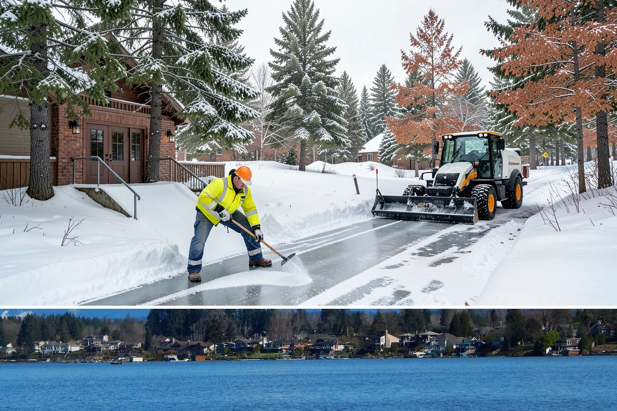 Parking Lot Salting in Lake Stevens, Snohomish County, WA - Salting runs strongest through the mid-winter freeze window of December to February.