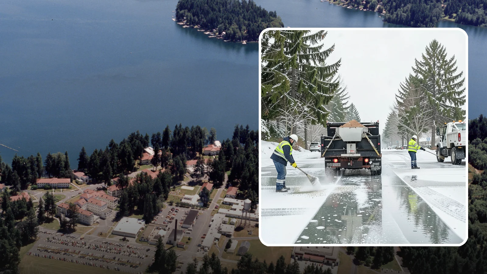 Parking Lot Salting in Lakewood, Pierce County, WA - We apply road salt to commercial lots to melt ice and keep pavement clear through typical Western Washington cold.