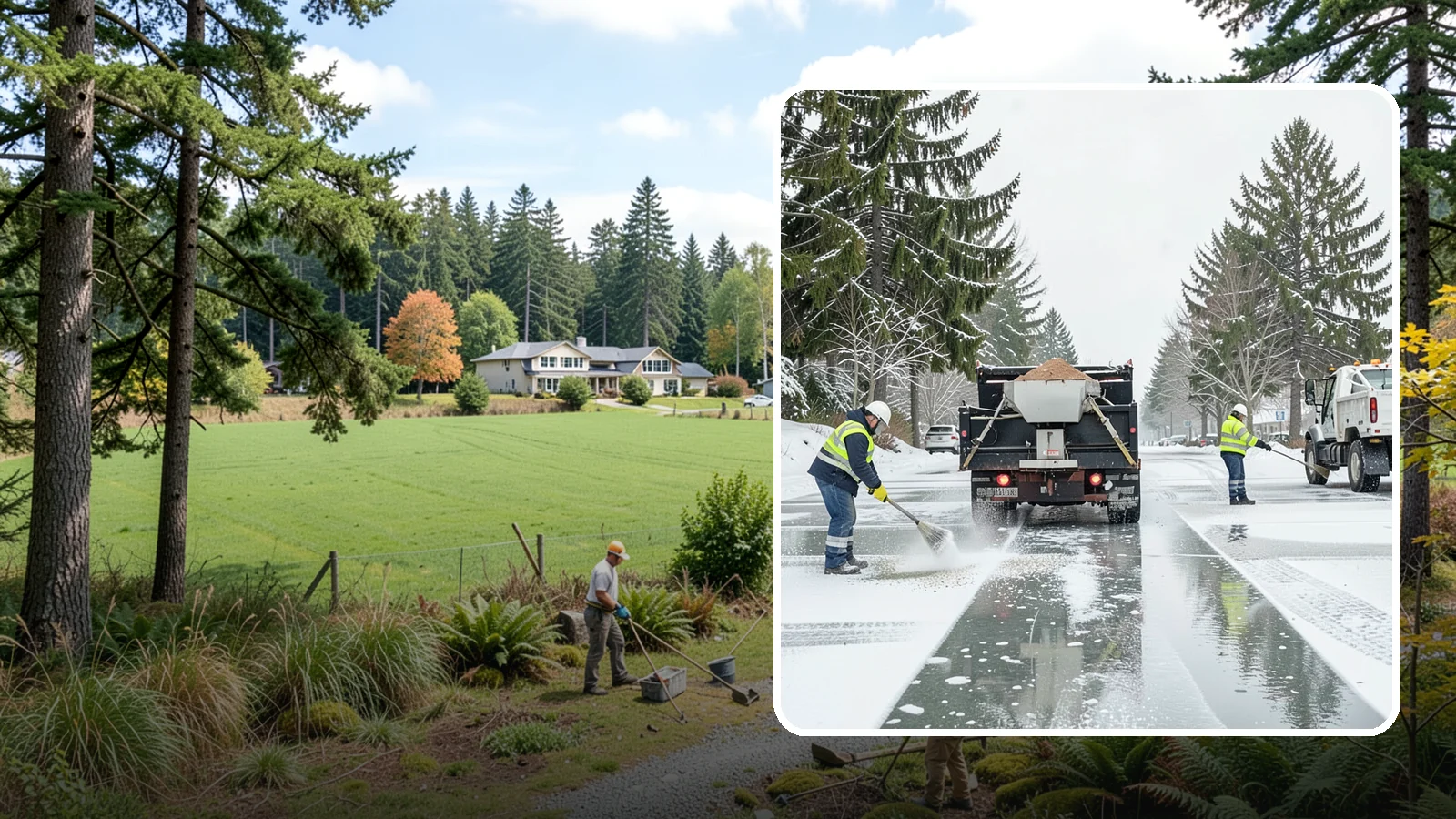 Parking Lot Salting in Lyman, Skagit County, WA - We apply road salt to commercial lots to melt ice and keep pavement clear through typical Western Washington cold.