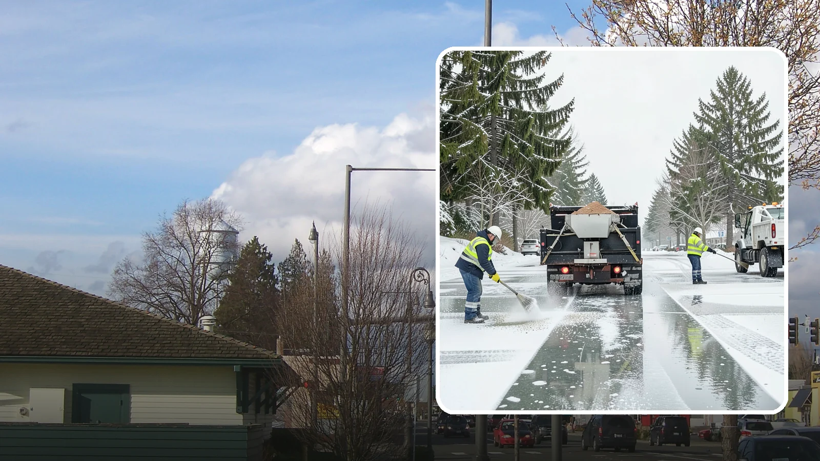 Parking Lot Salting in Marysville, Snohomish County, WA - We apply road salt to commercial lots to melt ice and keep pavement clear through typical Western Washington cold.