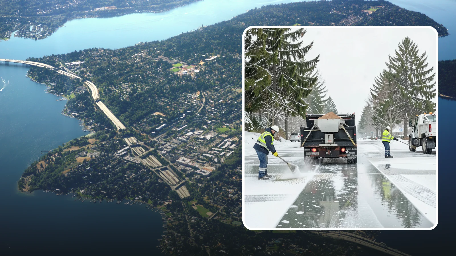 Parking Lot Salting in Mercer Island, King County, WA - We apply road salt to commercial lots to melt ice and keep pavement clear through typical Western Washington cold.