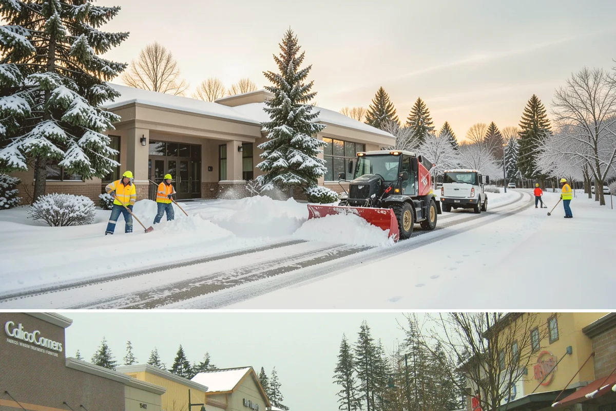 Parking Lot Salting in Mill Creek, Snohomish County, WA - Salting runs strongest through the mid-winter freeze window of December to February.