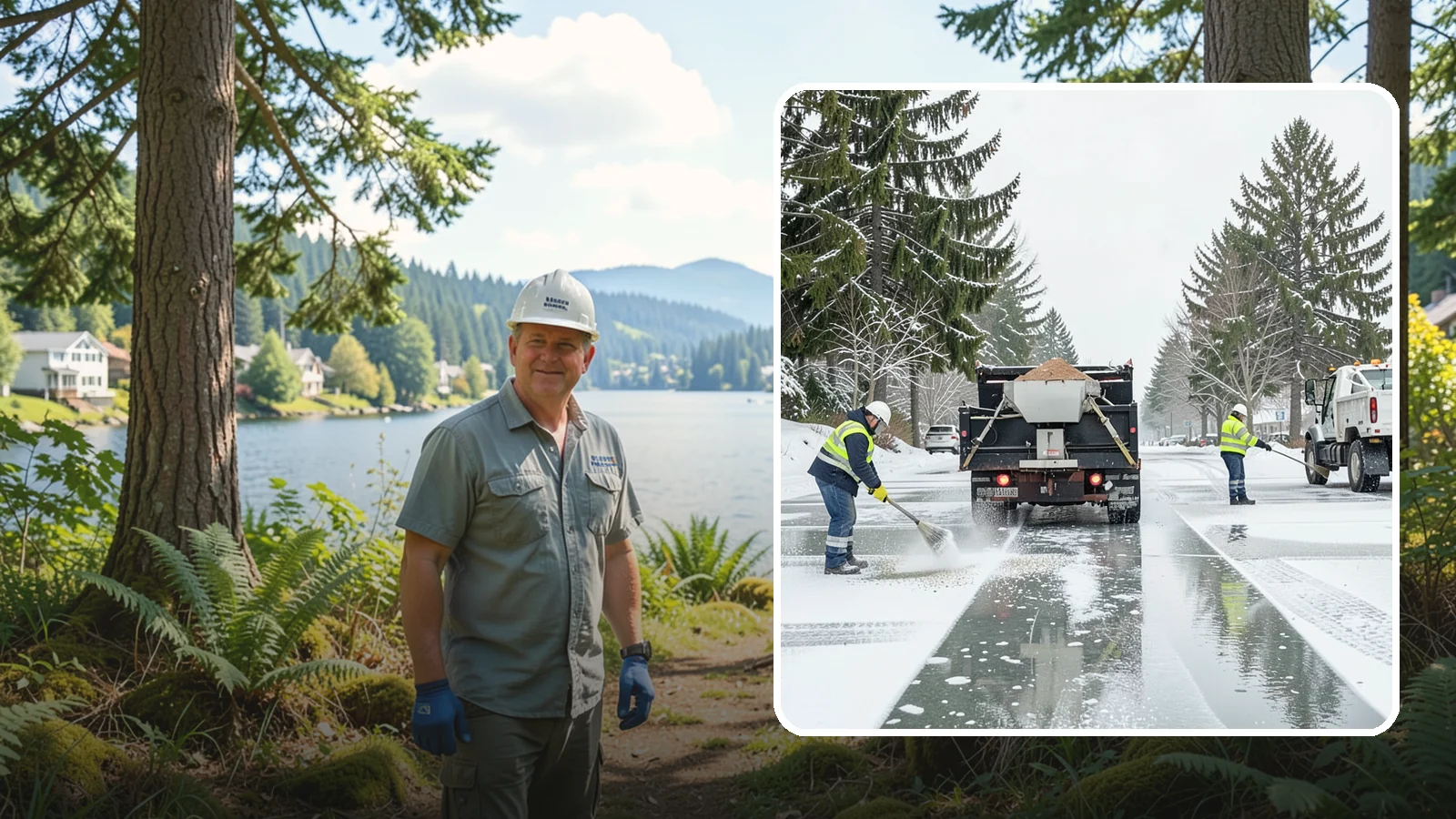Parking Lot Salting in Milton, King County, WA - We apply road salt to commercial lots to melt ice and keep pavement clear through typical Western Washington cold.