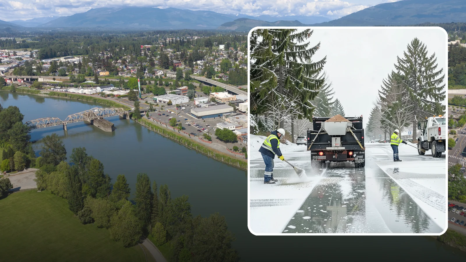 Parking Lot Salting in Mount Vernon, Skagit County, WA - We apply road salt to commercial lots to melt ice and keep pavement clear through typical Western Washington cold.