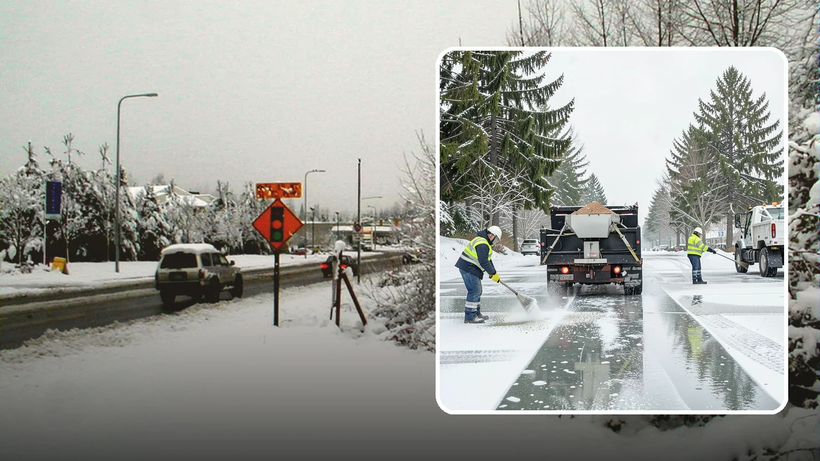 Parking Lot Salting in Newcastle, King County, WA - We apply road salt to commercial lots to melt ice and keep pavement clear through typical Western Washington cold.