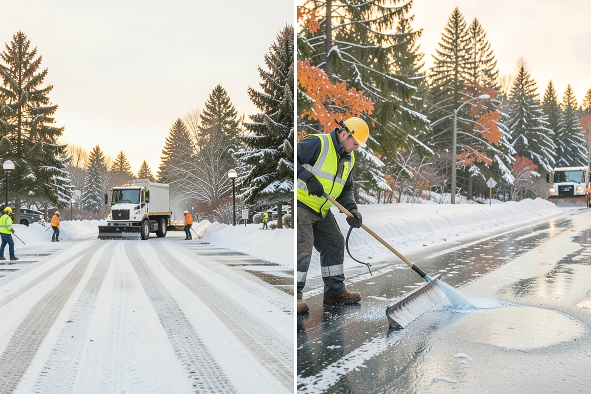 Parking Lot Salting in North Bend, King County, WA - We confirm temperatures fall within salt's effective range