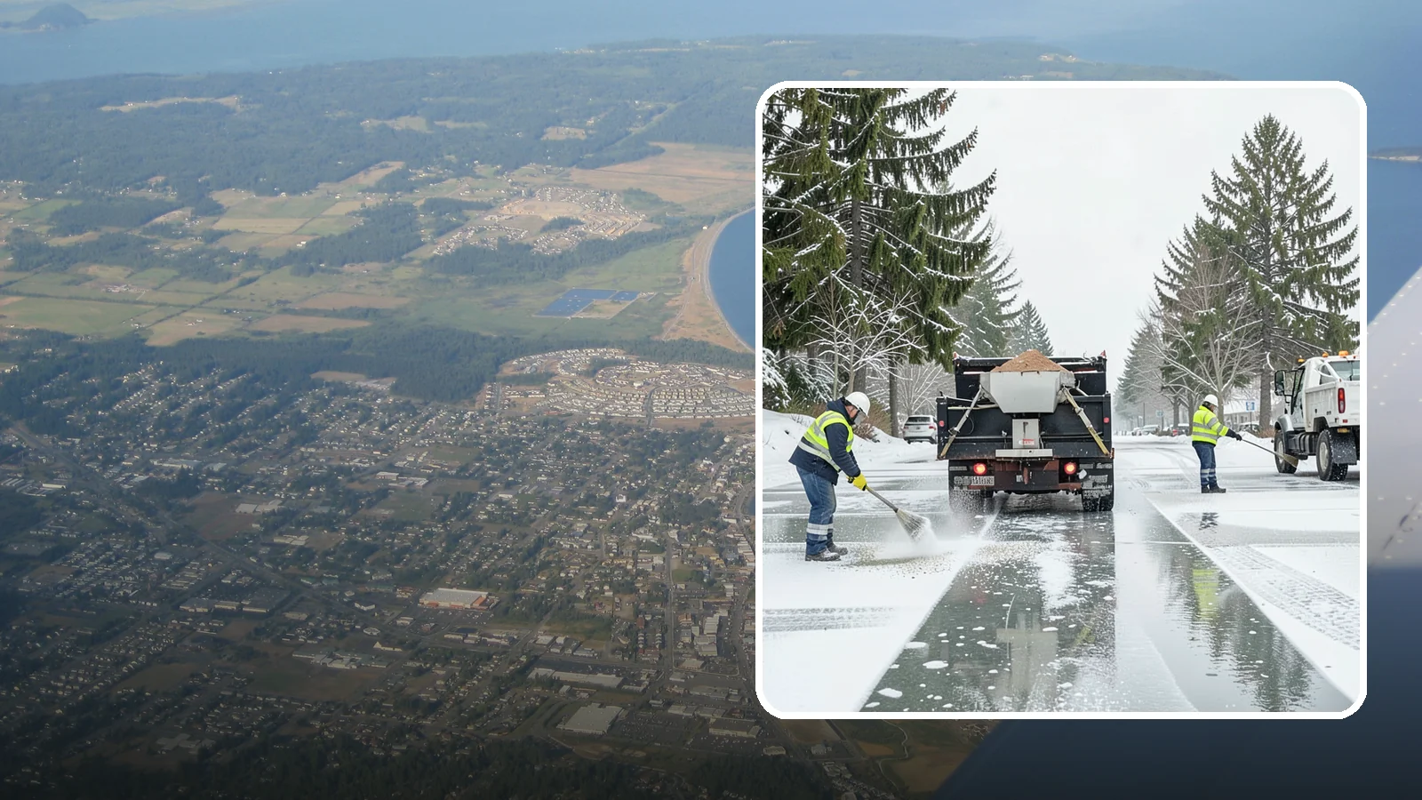 Parking Lot Salting in Oak Harbor, Island County, WA - We apply road salt to commercial lots to melt ice and keep pavement clear through typical Western Washington cold.