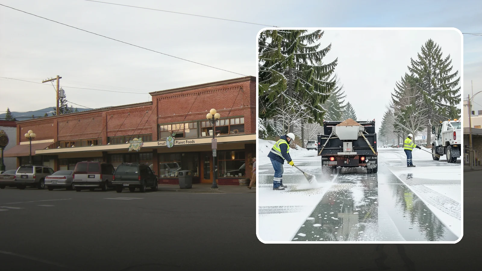 Parking Lot Salting in Sedro-Woolley, Skagit County, WA - We apply road salt to commercial lots to melt ice and keep pavement clear through typical Western Washington cold.