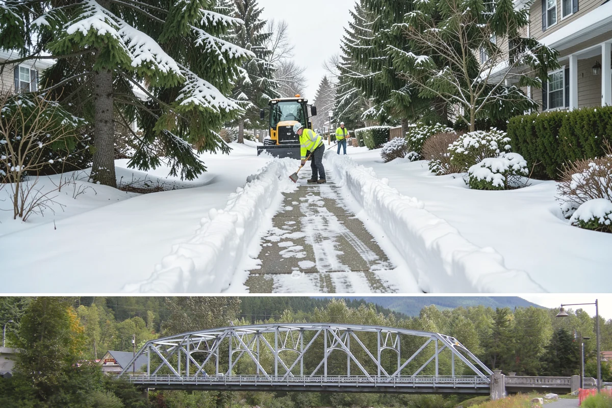 Parking Lot Salting in Skykomish, King County, WA - Salting runs strongest through the mid-winter freeze window of December to February.