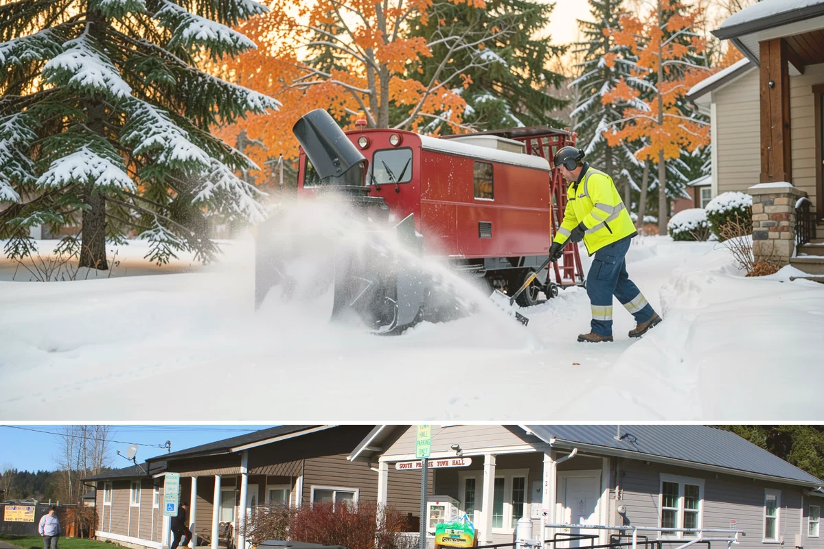 Parking Lot Salting in South Prairie, Pierce County, WA - Salting runs strongest through the mid-winter freeze window of December to February.