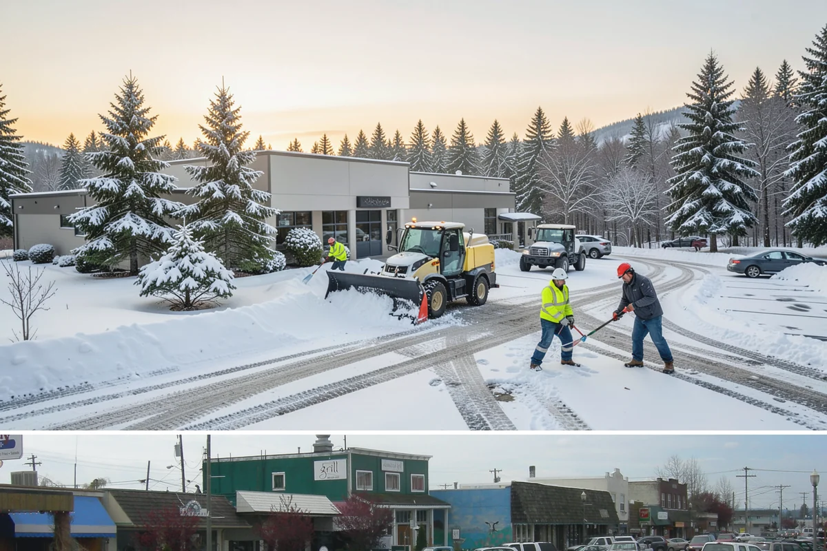 Parking Lot Salting in Stanwood, Snohomish County, WA - Salting runs strongest through the mid-winter freeze window of December to February.
