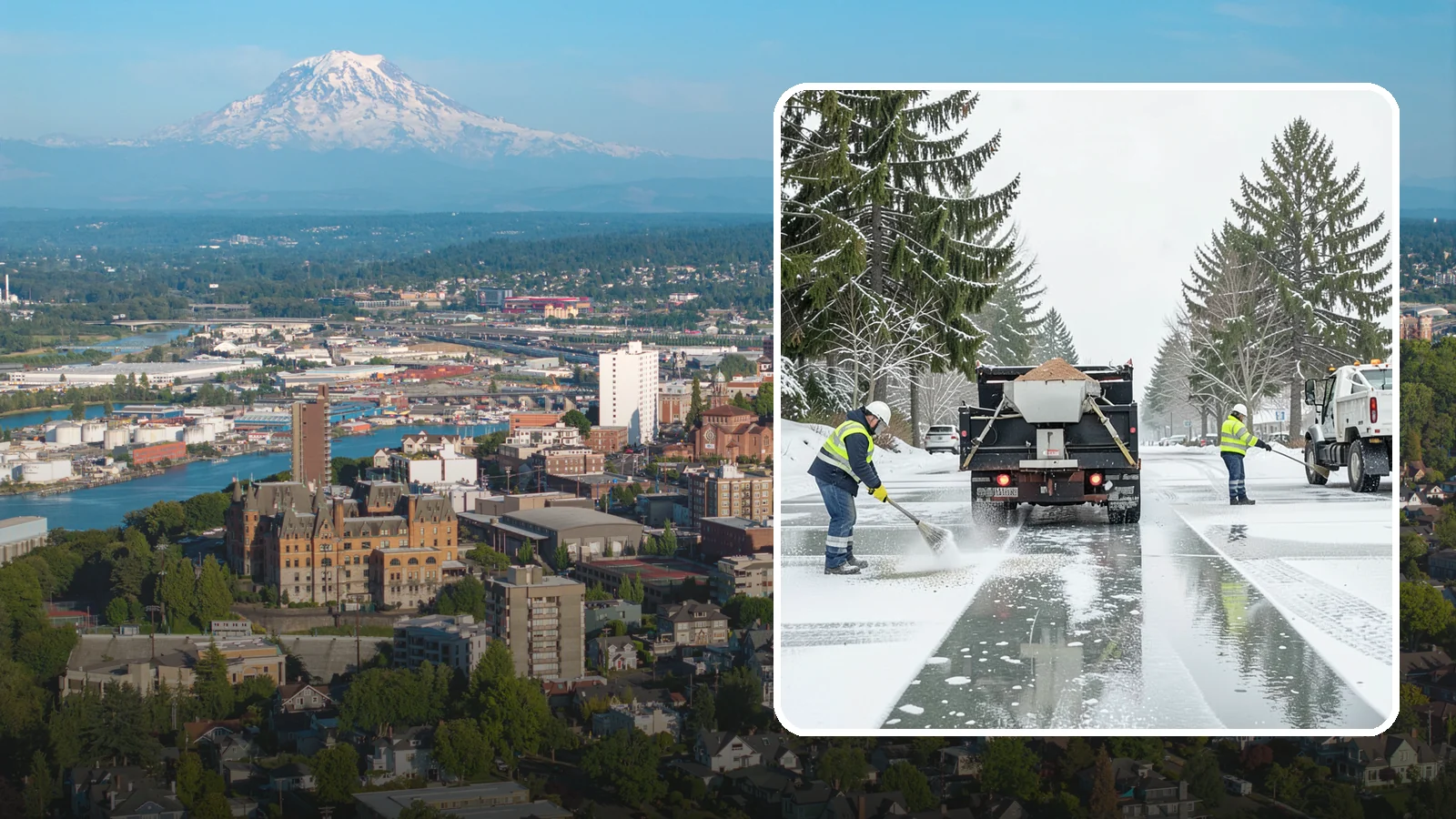 Parking Lot Salting in Tacoma, Pierce County, WA - We apply road salt to commercial lots to melt ice and keep pavement clear through typical Western Washington cold.