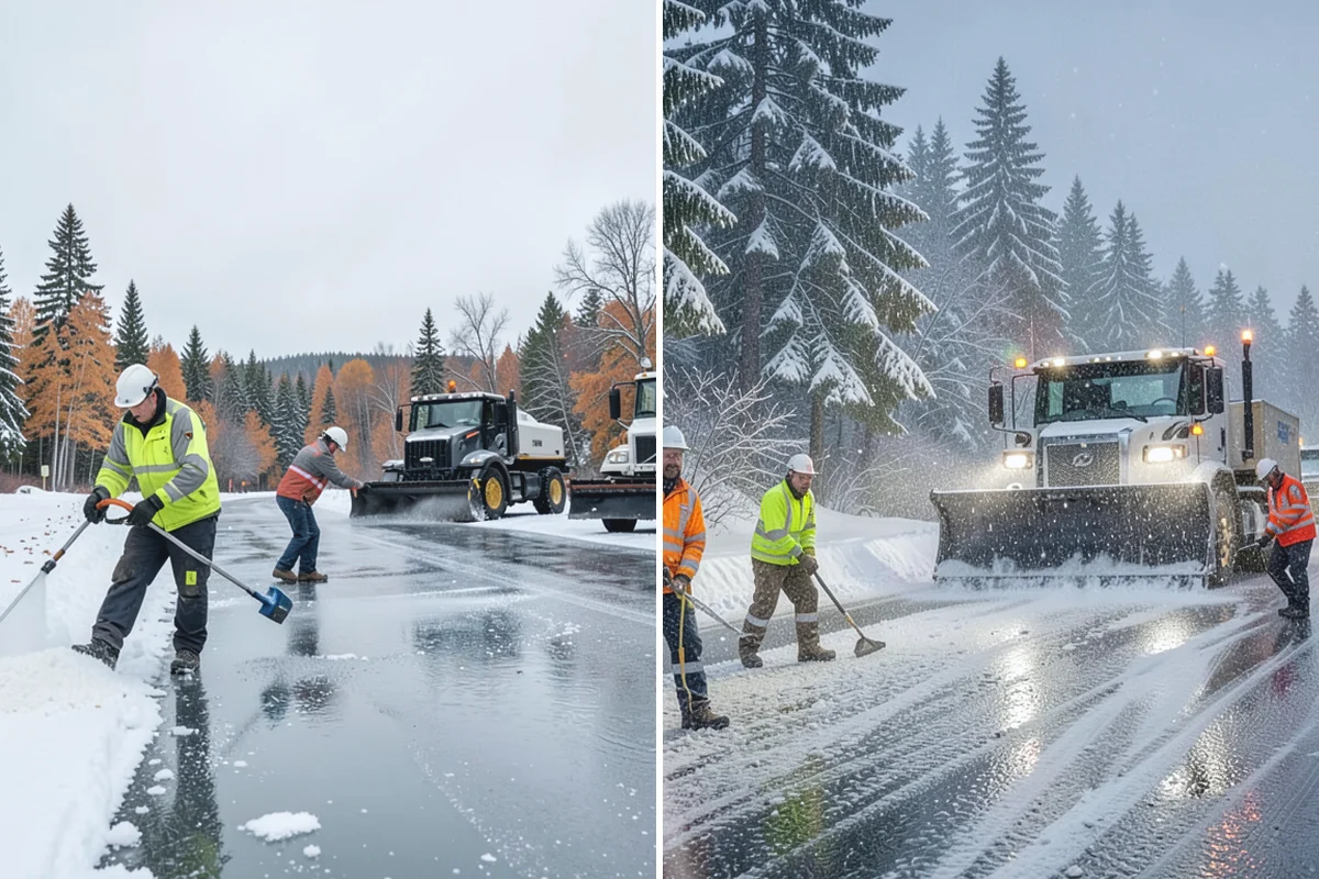 Parking Lot Salting in Wilkeson, Pierce County, WA - We confirm temperatures fall within salt's effective range