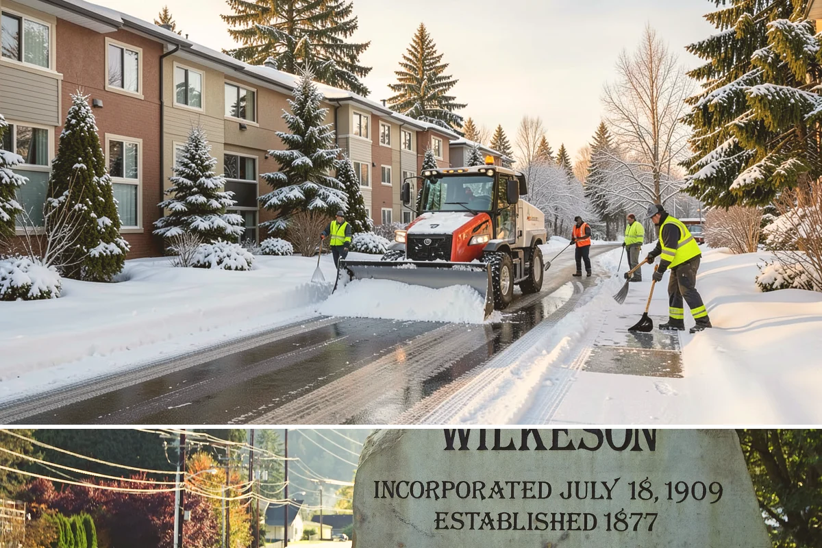 Parking Lot Salting in Wilkeson, Pierce County, WA - Salting runs strongest through the mid-winter freeze window of December to February.