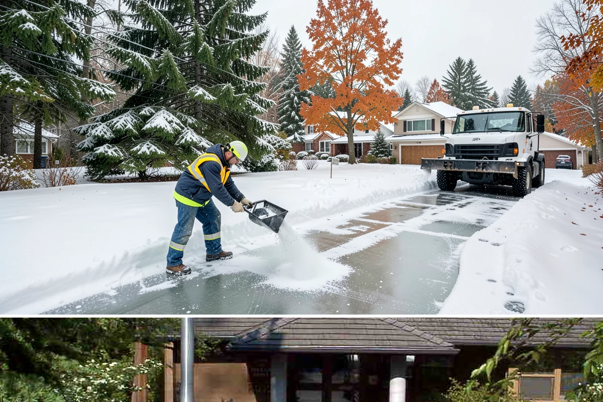 Parking Lot Salting in Yarrow Point, King County, WA - Salting runs strongest through the mid-winter freeze window of December to February.