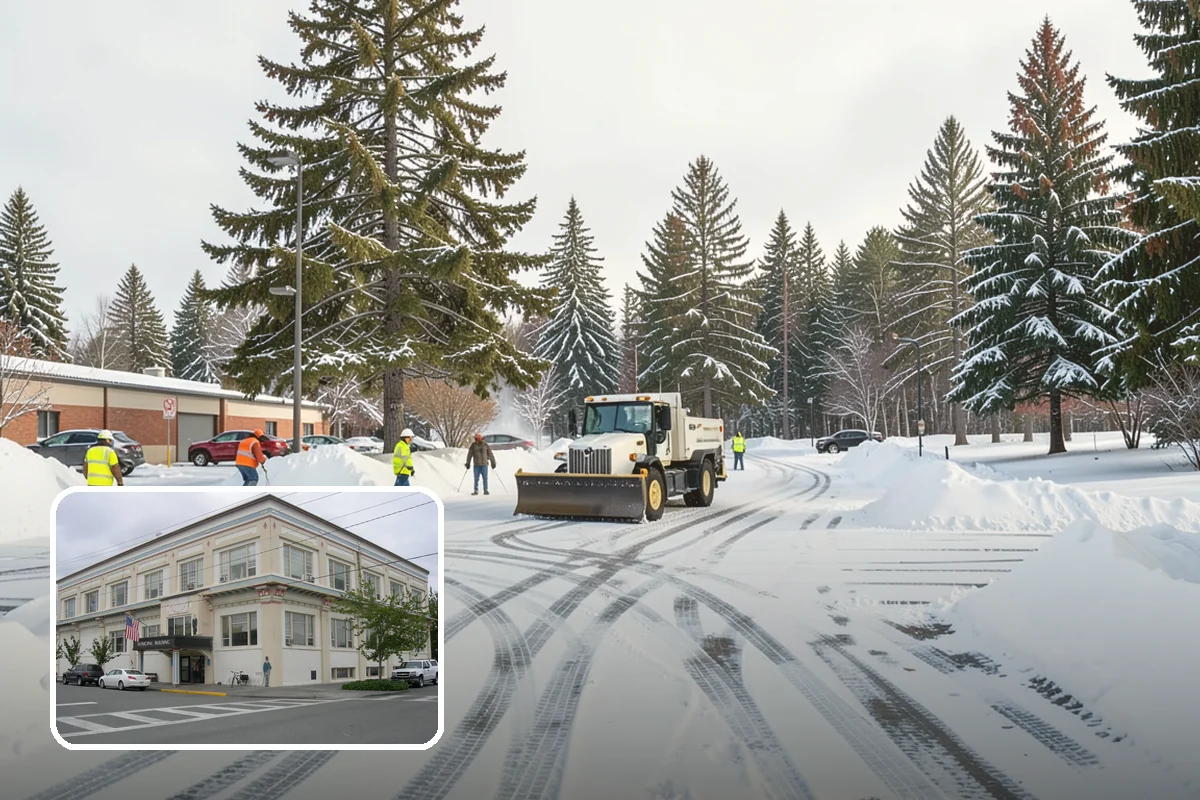 Parking Lot Sanding in Anacortes, Skagit County, WA - Immediate traction on packed snow and ice