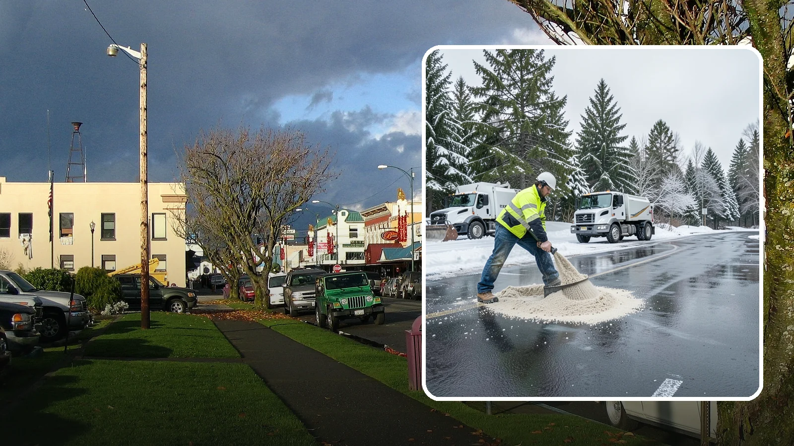 Parking Lot Sanding in Arlington, Snohomish County, WA - When temperatures fall too low for salt to work, we spread sand to restore traction across your lot.