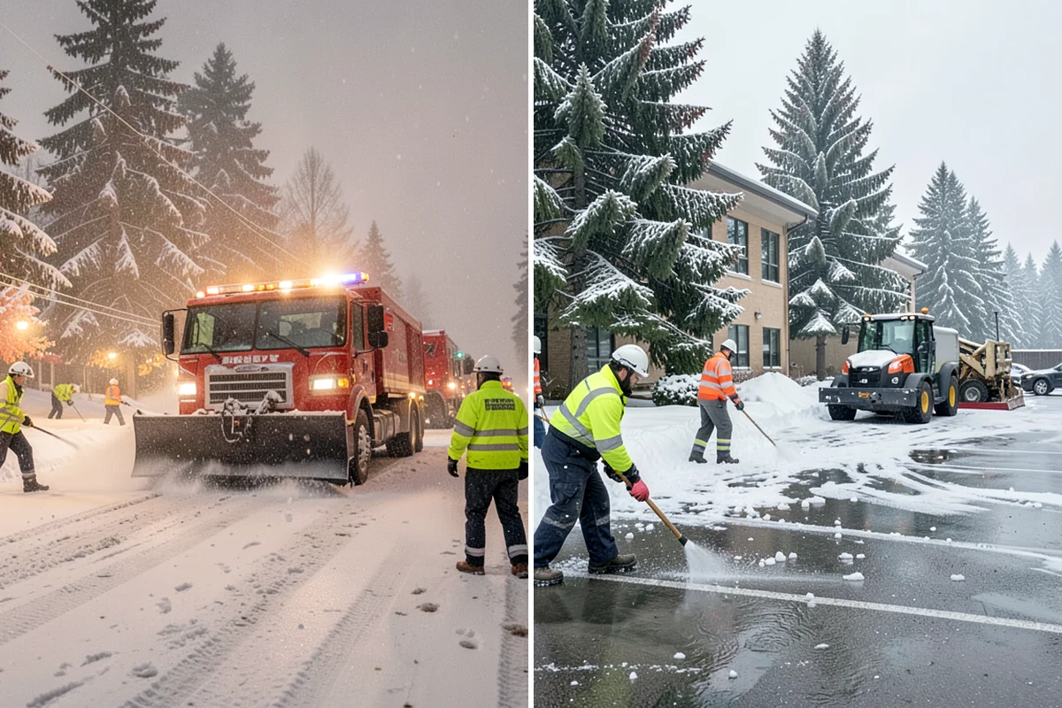 Parking Lot Sanding in Arlington, Snohomish County, WA - We check pavement temperatures against deicer thresholds