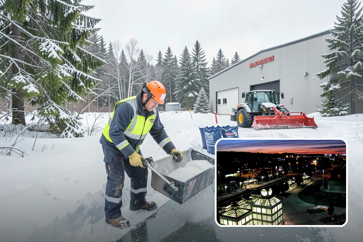 Parking Lot Sanding in Auburn, King County, WA - Immediate traction on packed snow and ice