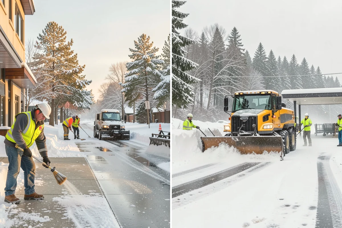 Parking Lot Sanding in Bellevue, King County, WA - We check pavement temperatures against deicer thresholds