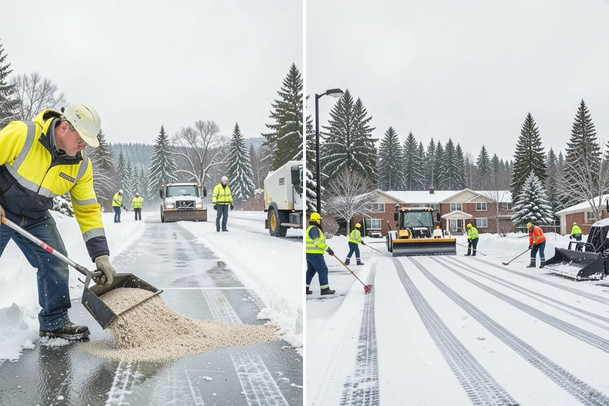 Parking Lot Sanding in Black Diamond, King County, WA - We check pavement temperatures against deicer thresholds