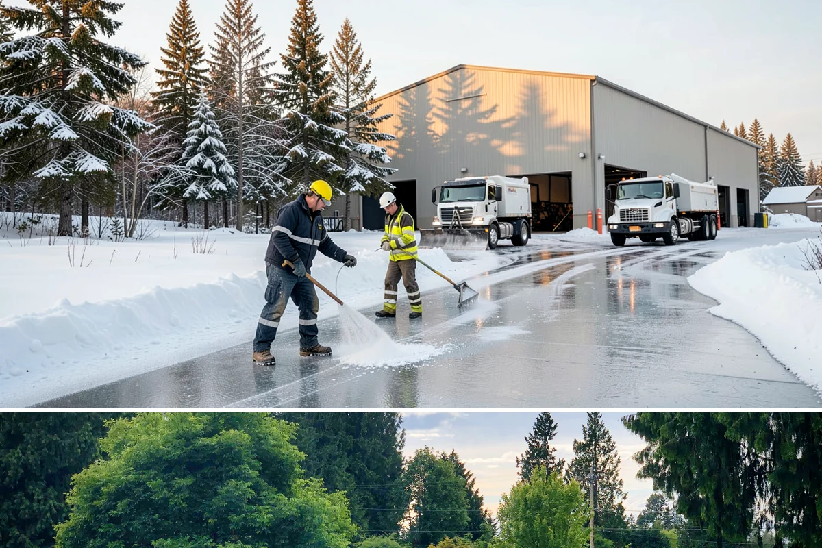 Parking Lot Sanding in Bonney Lake, Pierce County, WA - Sanding is most needed during deep-cold snaps from December through early February.