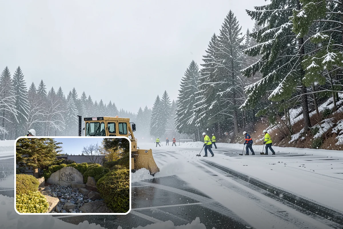 Parking Lot Sanding in Clyde Hill, King County, WA - Immediate traction on packed snow and ice