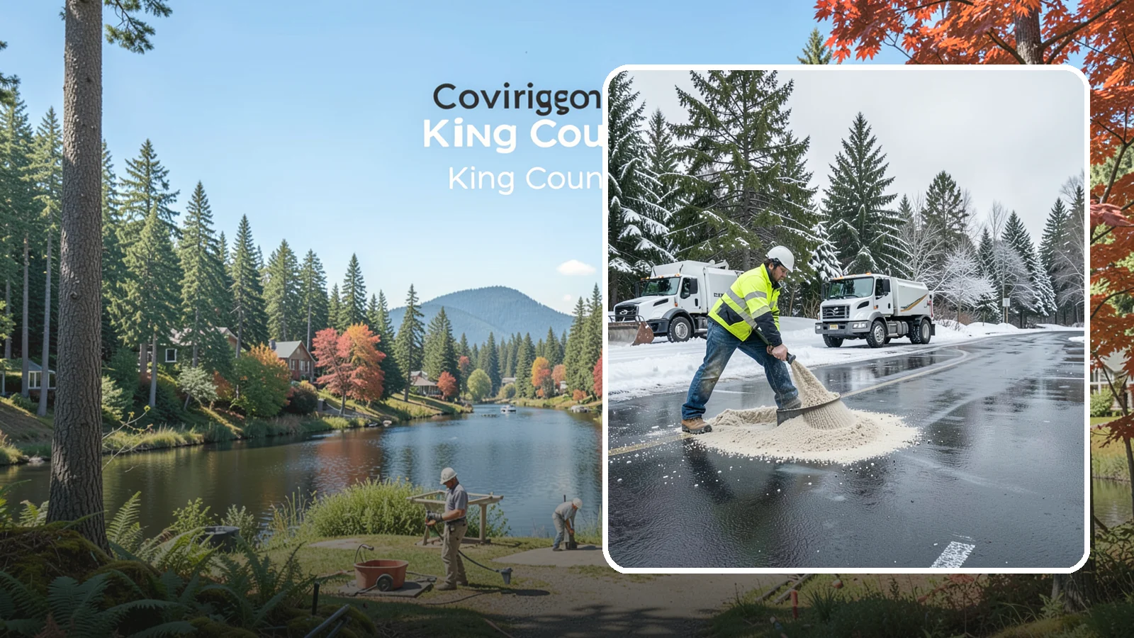 Parking Lot Sanding in Covington, King County, WA - When temperatures fall too low for salt to work, we spread sand to restore traction across your lot.