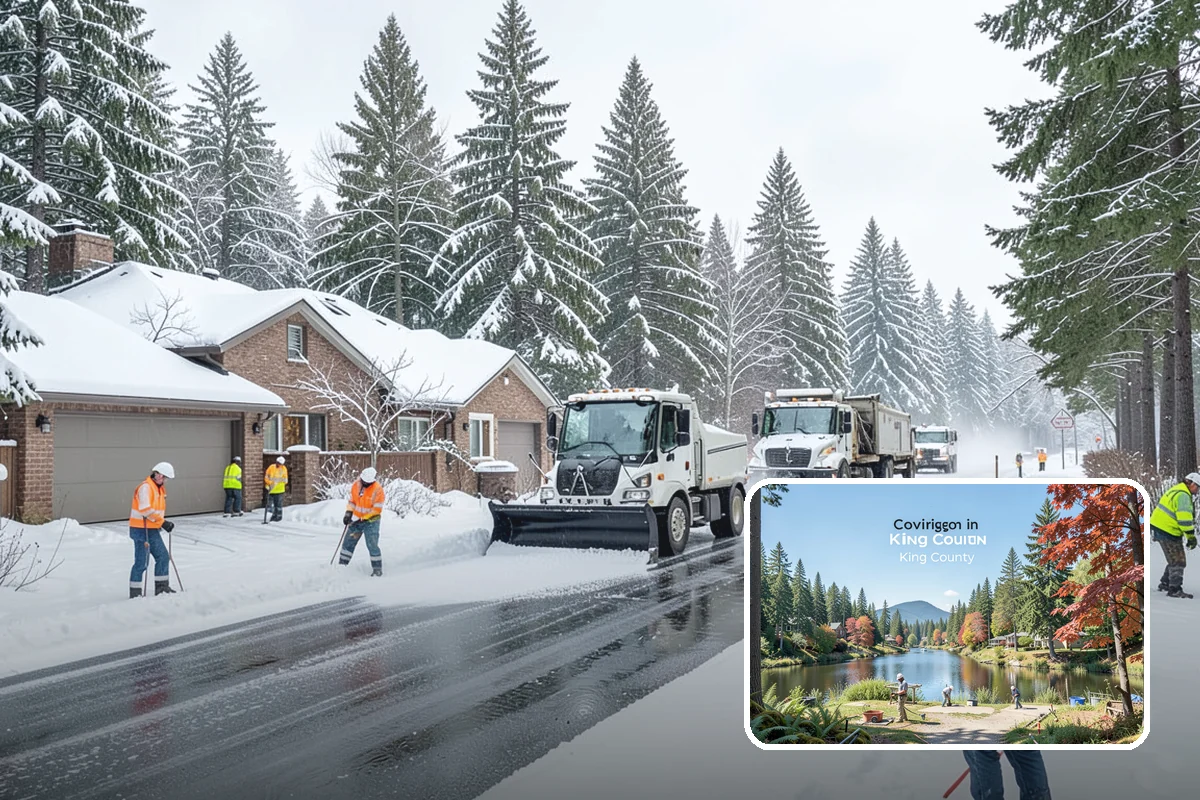 Parking Lot Sanding in Covington, King County, WA - Immediate traction on packed snow and ice