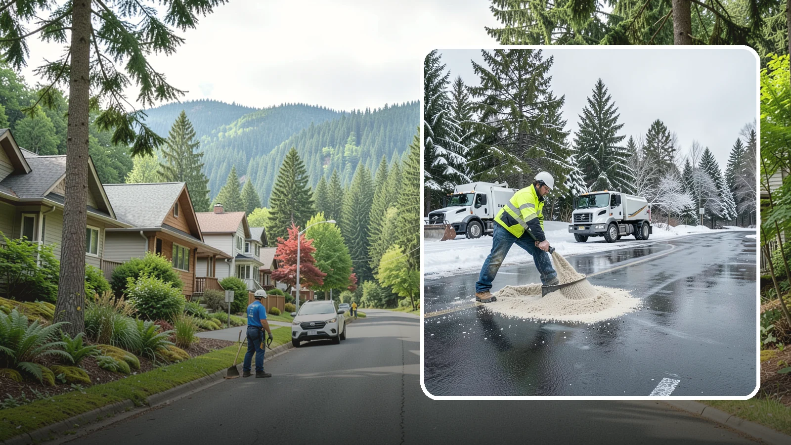 Parking Lot Sanding in Darrington, Snohomish County, WA - When temperatures fall too low for salt to work, we spread sand to restore traction across your lot.