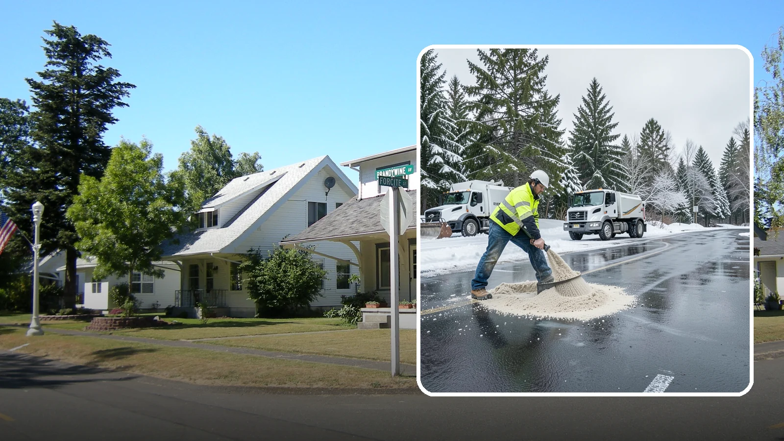 Parking Lot Sanding in DuPont, Pierce County, WA - When temperatures fall too low for salt to work, we spread sand to restore traction across your lot.