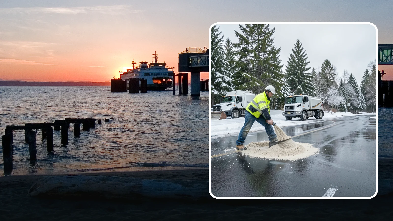 Parking Lot Sanding in Edmonds, Snohomish County, WA - When temperatures fall too low for salt to work, we spread sand to restore traction across your lot.