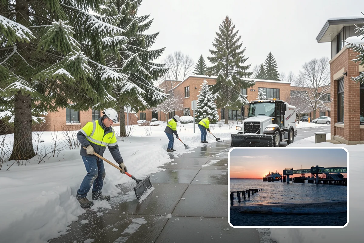 Parking Lot Sanding in Edmonds, Snohomish County, WA - Immediate traction on packed snow and ice