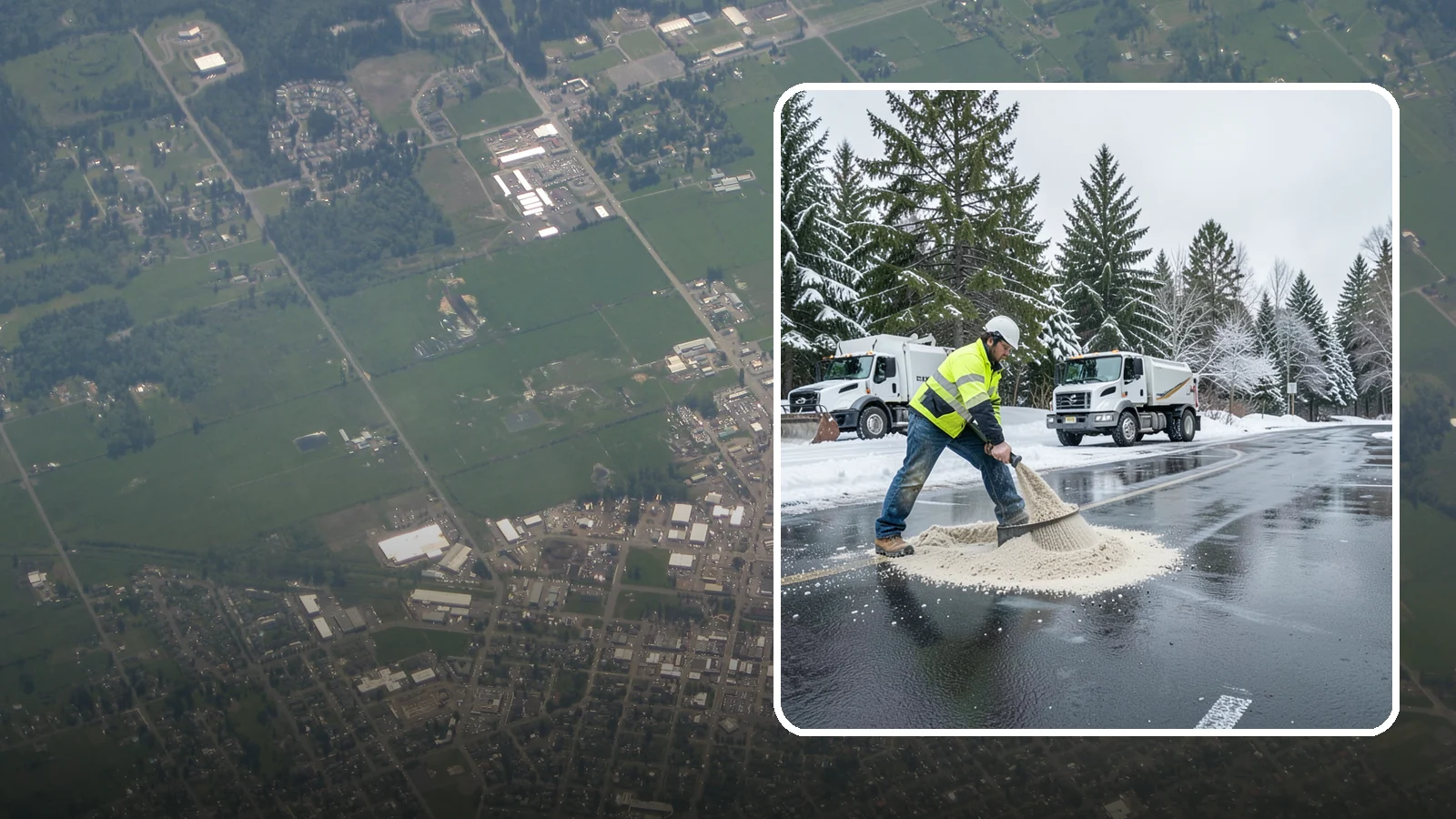 Parking Lot Sanding in Enumclaw, King County, WA - When temperatures fall too low for salt to work, we spread sand to restore traction across your lot.