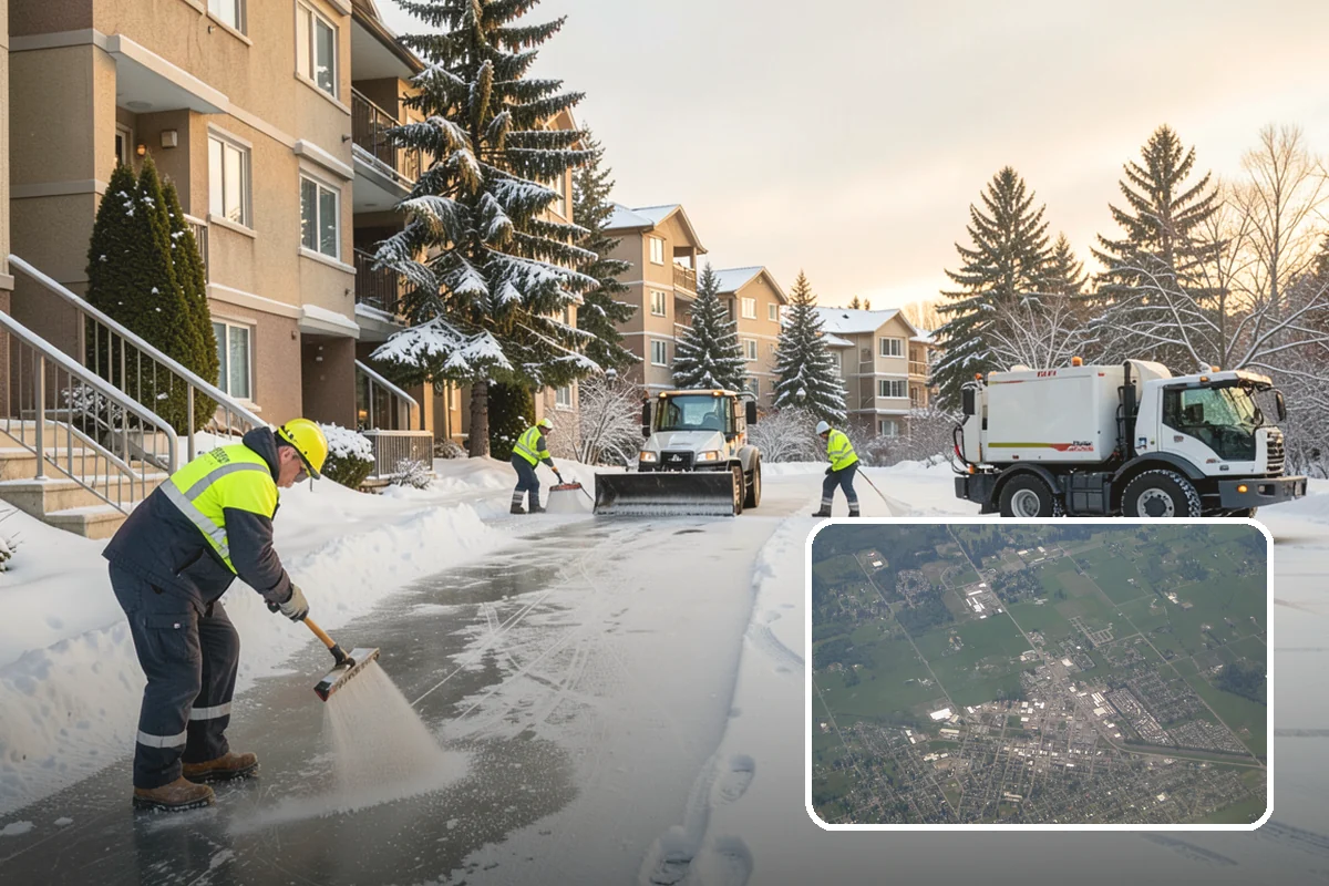 Parking Lot Sanding in Enumclaw, King County, WA - Immediate traction on packed snow and ice