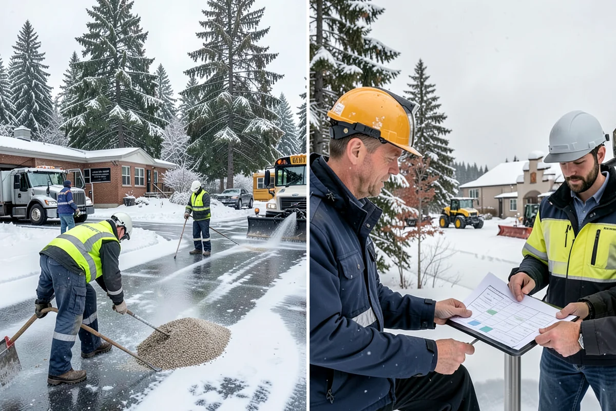 Parking Lot Sanding in Enumclaw, King County, WA - We check pavement temperatures against deicer thresholds