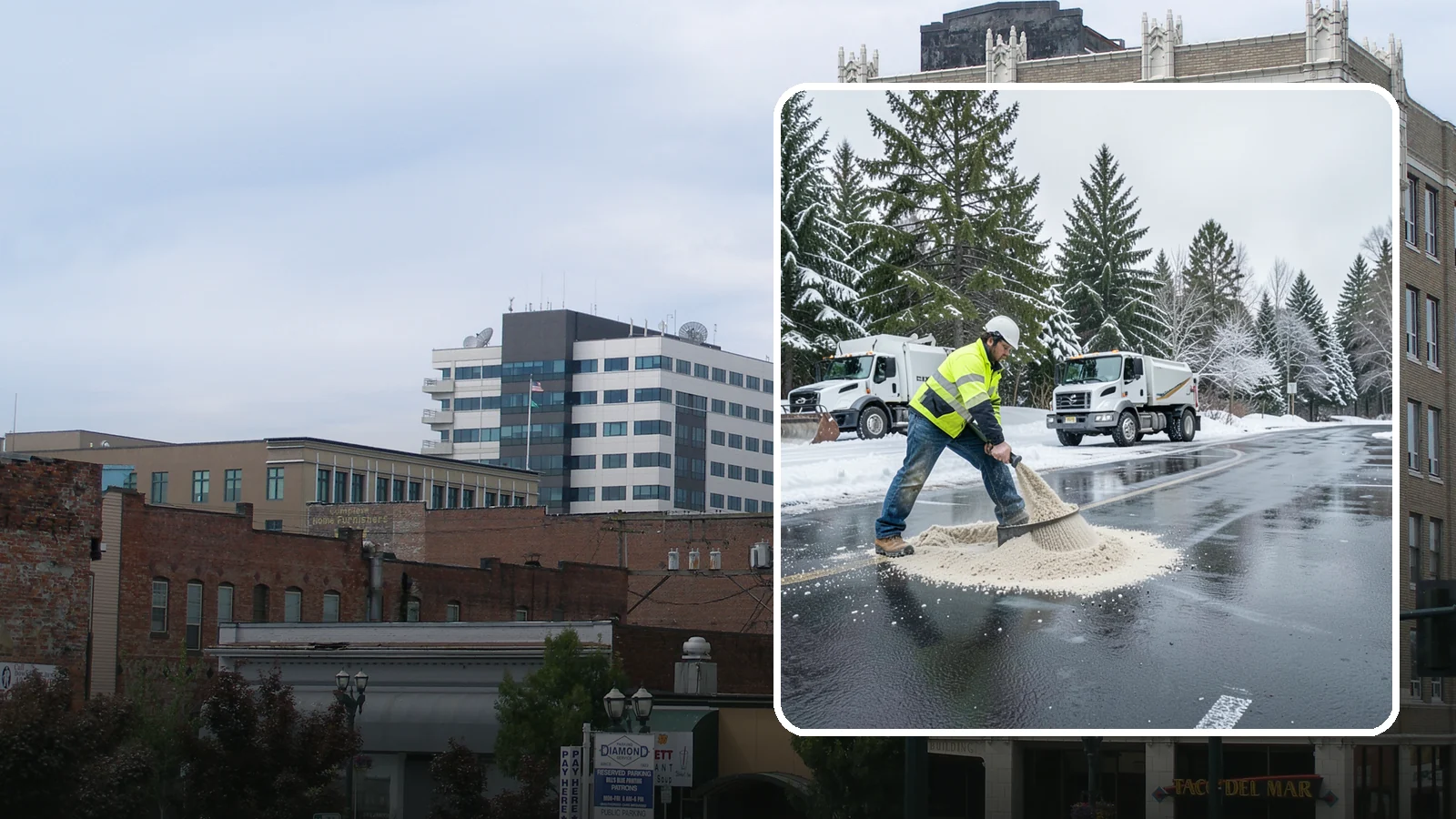 Parking Lot Sanding in Everett, Snohomish County, WA - When temperatures fall too low for salt to work, we spread sand to restore traction across your lot.