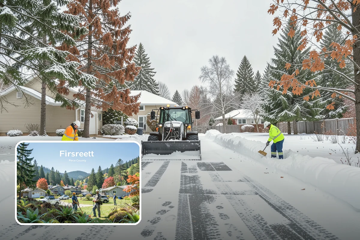 Parking Lot Sanding in Fircrest, Pierce County, WA - Immediate traction on packed snow and ice