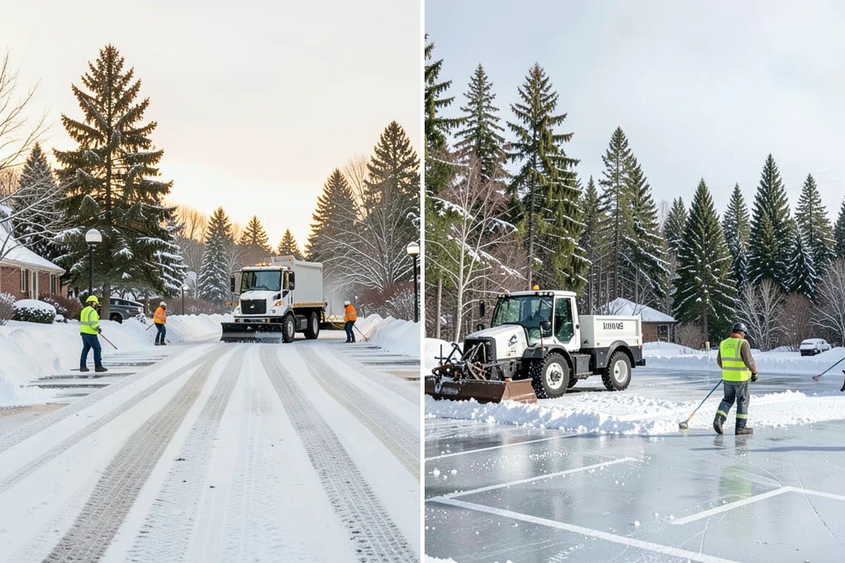 Parking Lot Sanding in Fircrest, Pierce County, WA - We check pavement temperatures against deicer thresholds