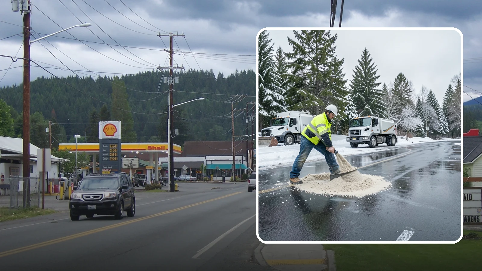 Parking Lot Sanding in Granite Falls, Snohomish County, WA - When temperatures fall too low for salt to work, we spread sand to restore traction across your lot.