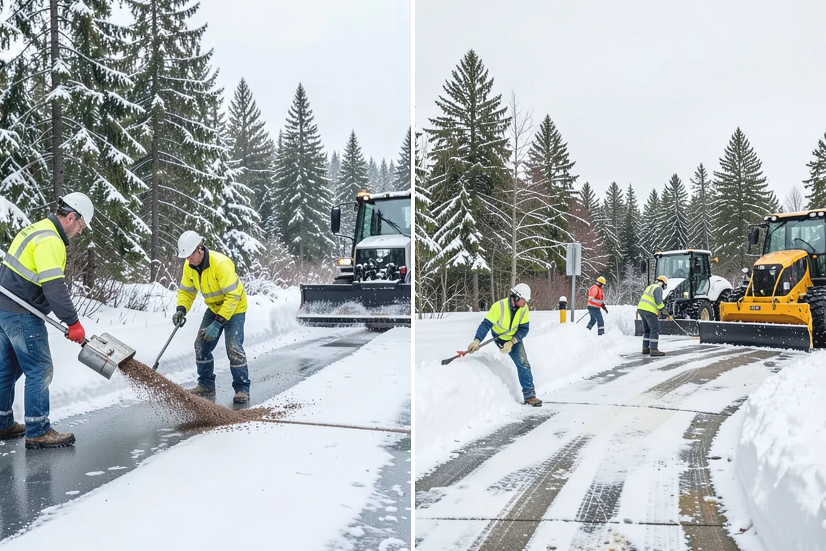 Parking Lot Sanding in Granite Falls, Snohomish County, WA - We check pavement temperatures against deicer thresholds