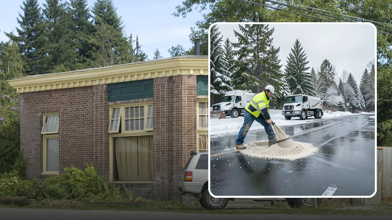 Parking Lot Sanding in Hamilton, Skagit County, WA - When temperatures fall too low for salt to work, we spread sand to restore traction across your lot.