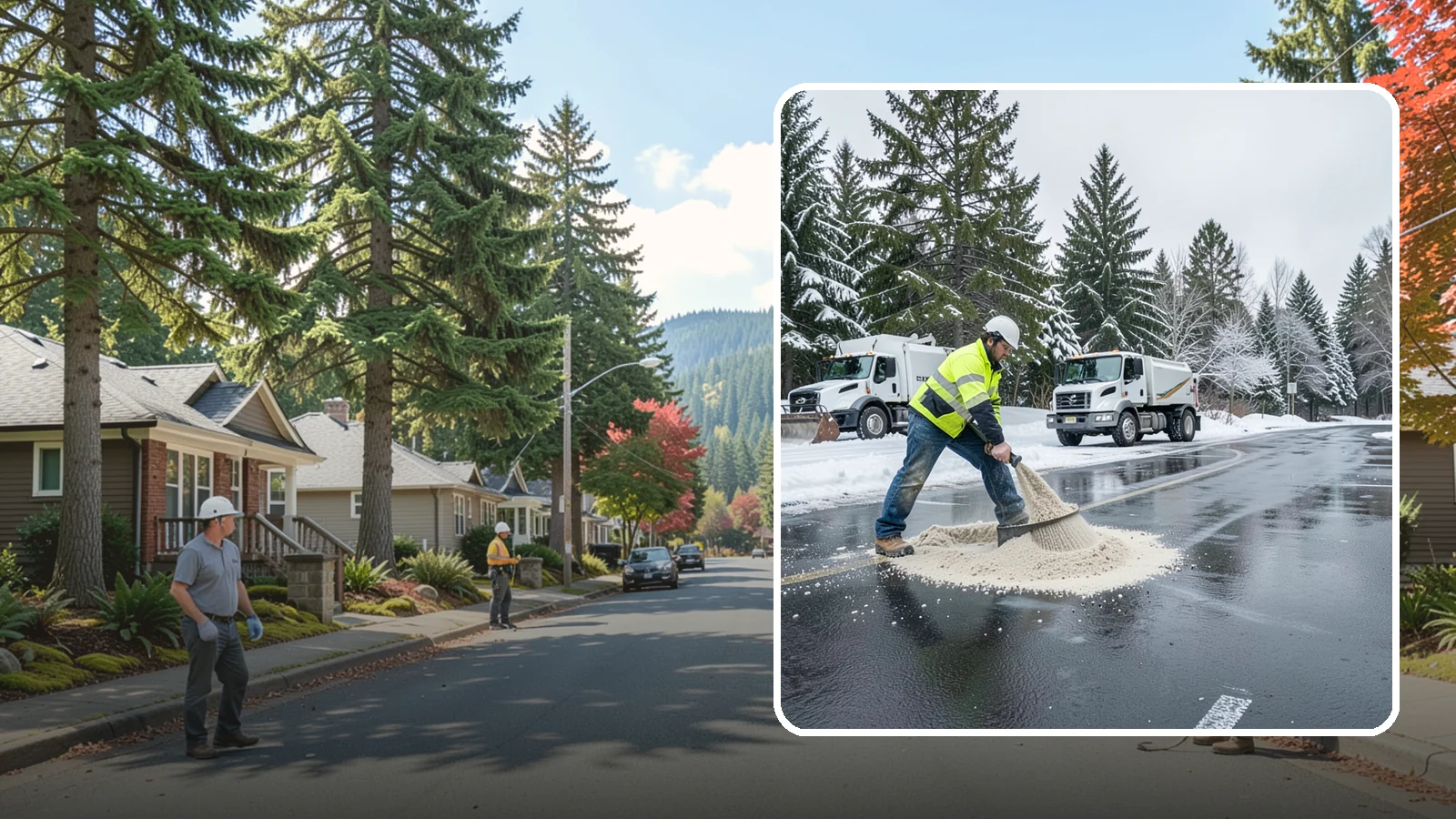Parking Lot Sanding in Hunts Point, King County, WA - When temperatures fall too low for salt to work, we spread sand to restore traction across your lot.