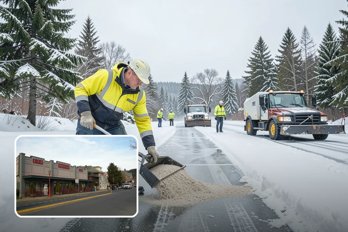 Parking Lot Sanding in Issaquah, King County, WA - Immediate traction on packed snow and ice