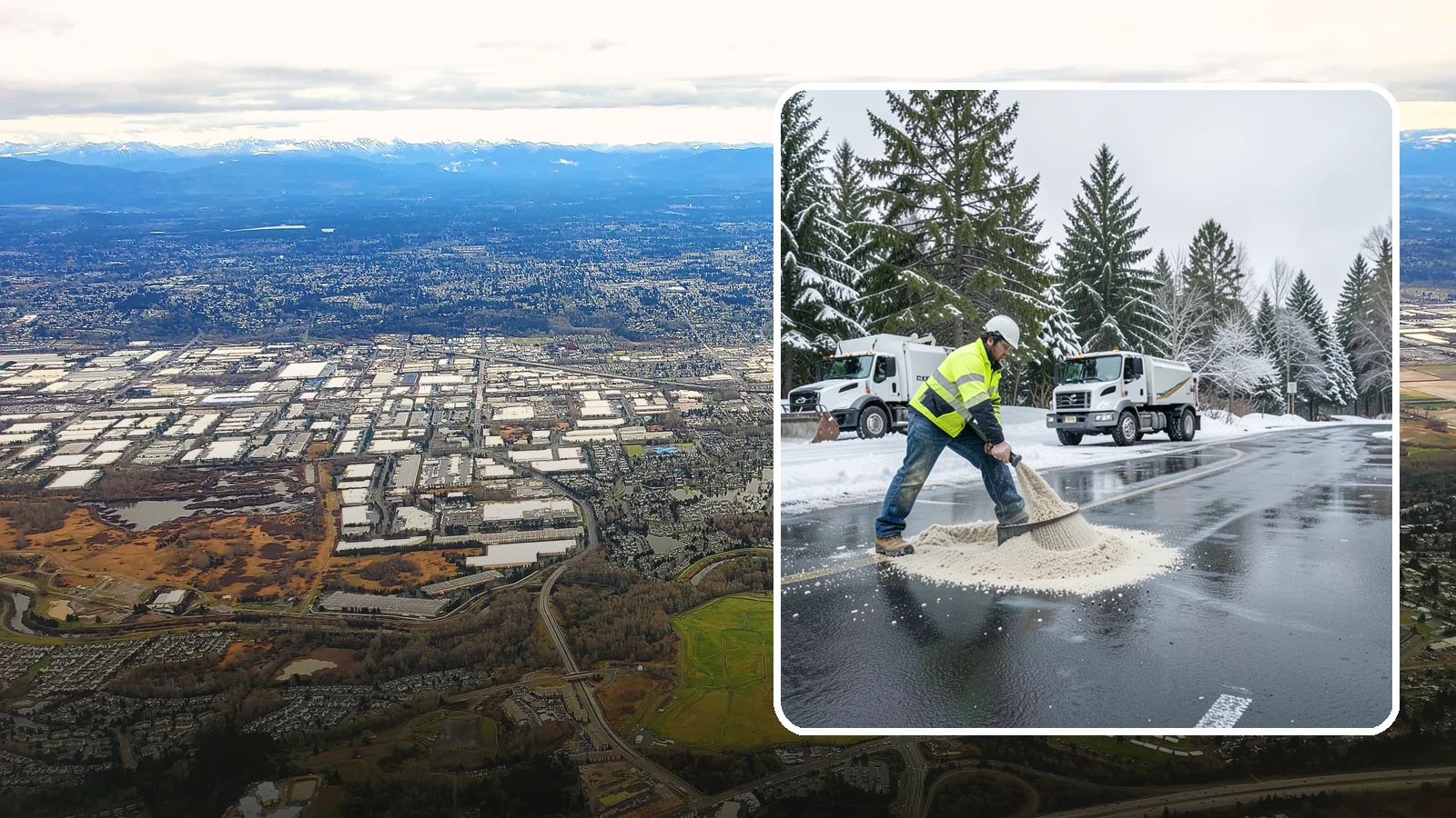 Parking Lot Sanding in Kent, King County, WA - When temperatures fall too low for salt to work, we spread sand to restore traction across your lot.
