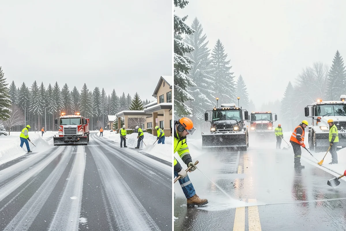 Parking Lot Sanding in Kent, King County, WA - We check pavement temperatures against deicer thresholds