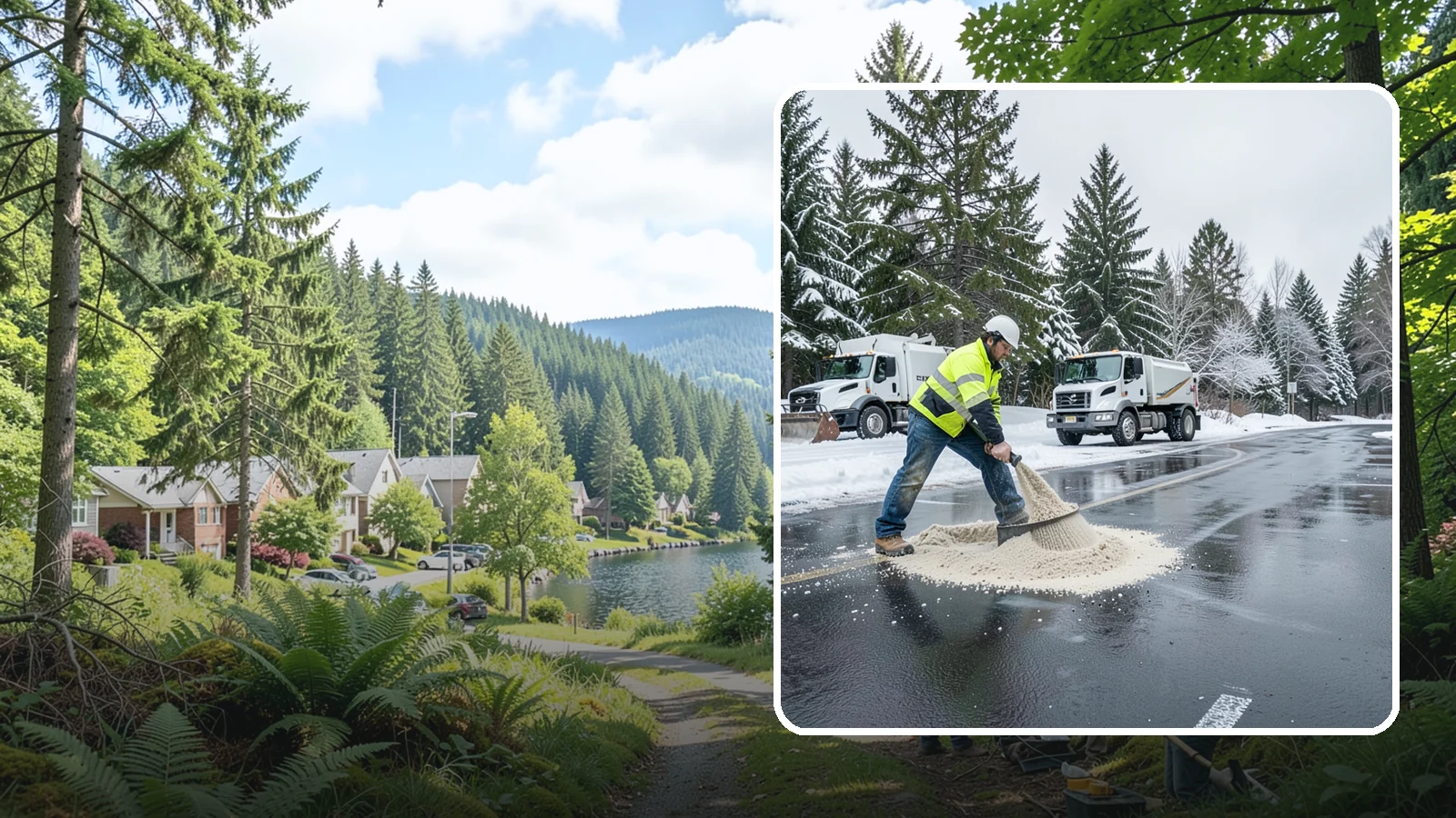 Parking Lot Sanding in Lake Forest Park, King County, WA - When temperatures fall too low for salt to work, we spread sand to restore traction across your lot.