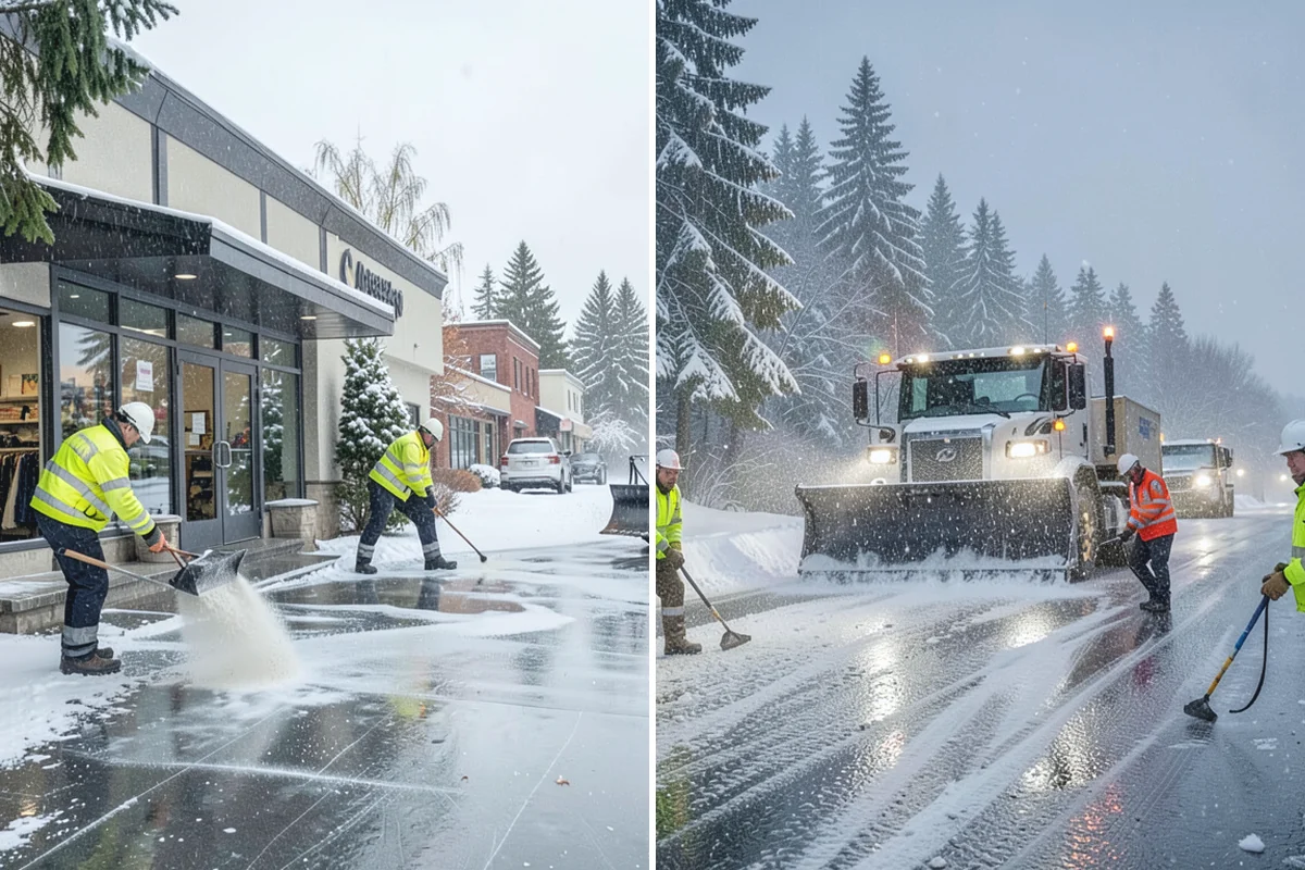Parking Lot Sanding in Marysville, Snohomish County, WA - We check pavement temperatures against deicer thresholds