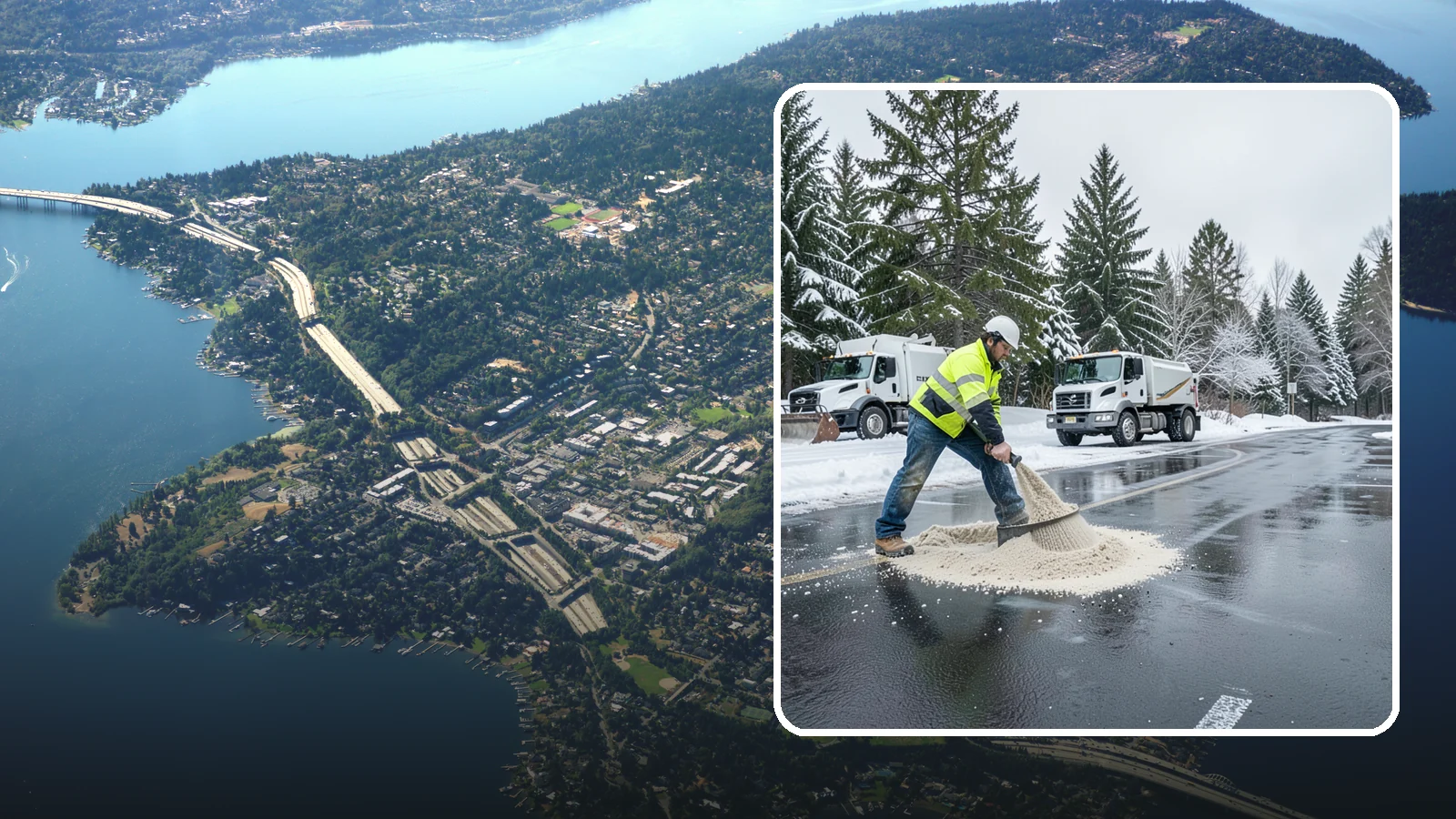Parking Lot Sanding in Mercer Island, King County, WA - When temperatures fall too low for salt to work, we spread sand to restore traction across your lot.