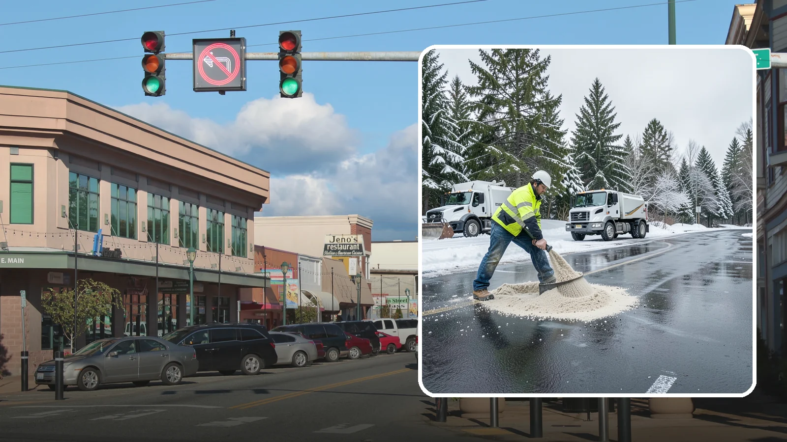 Parking Lot Sanding in Monroe, Snohomish County, WA - When temperatures fall too low for salt to work, we spread sand to restore traction across your lot.